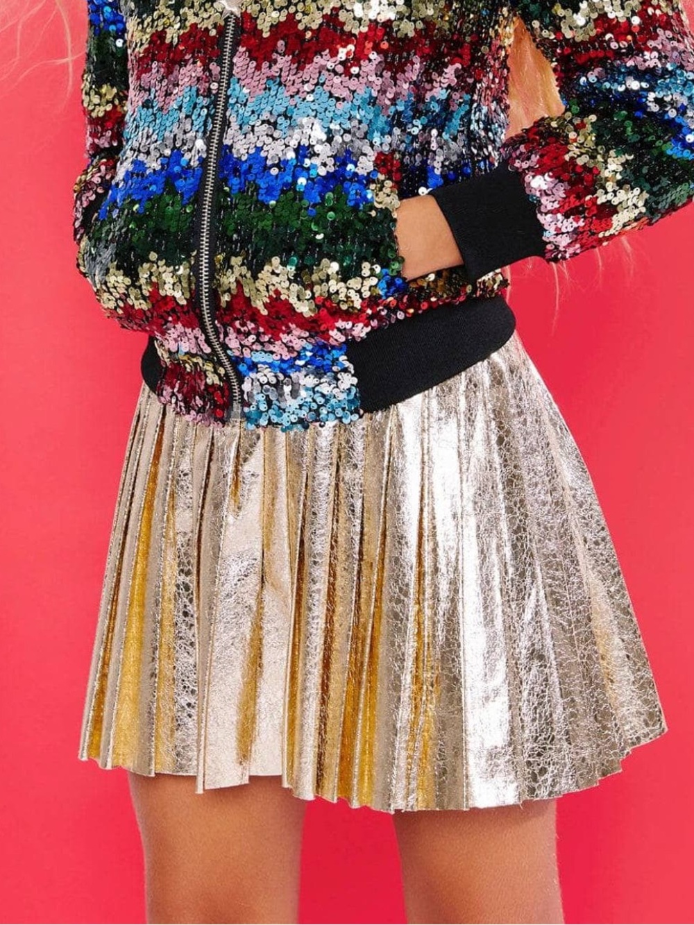 Lola + The Boys Foil Pleated Skirt Size 2T